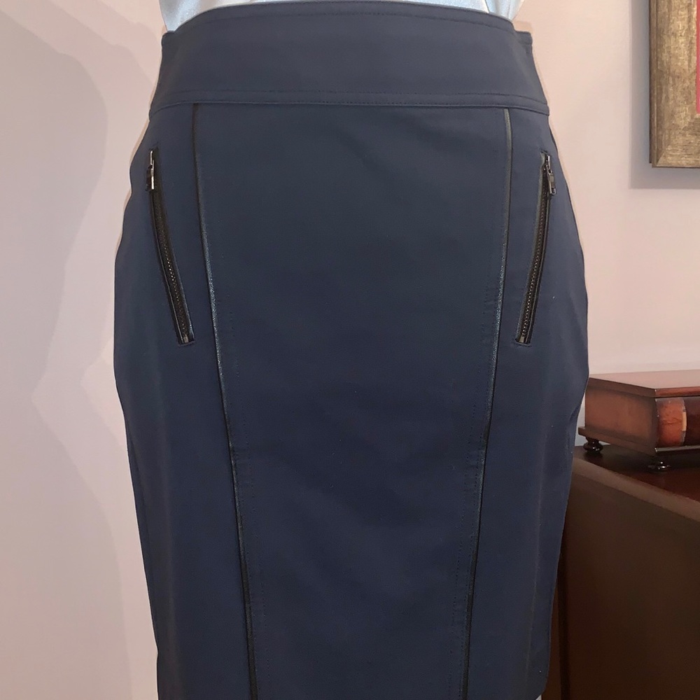 Ann Taylor pencil skirt with leather piping